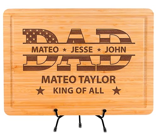 Tabla de cortar rectangular personalizada para papá con bandera USA miniatura 6