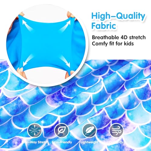 Image of Girls One Piece Swimsuit UPF 50+ Rash Guard with Front Zipper for Ages 3-14