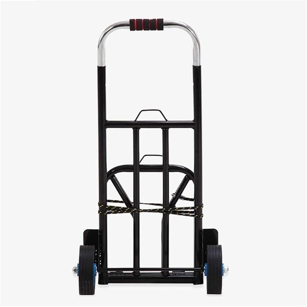 Generic Folding Cart with Wheels, Aluminum Alloy Platform Hand Trucks Garden Carts Shopping Cart, Adjustable Height Portable Push Cart