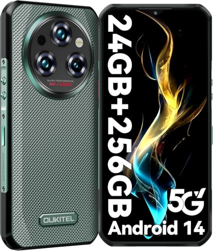 OUKITEL WP35 Rugged Phone, 256GB, 24GB RAM, 11000mAh, 6.6” FHD+, Green