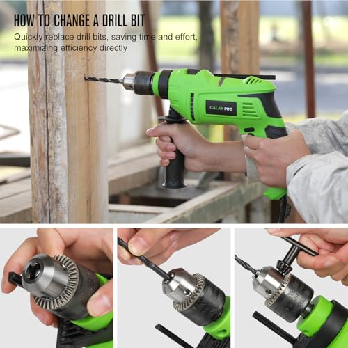 Image of GALAX PRO 7Amp 850W 2-in-1 Hammer Drill, 0-3000 RPM, 13 mm Metal Chuck | 360 Adjustable Auxiliary Handle, Comes with 13 Accessories, Suitable for Concrete, Metal, and Wood