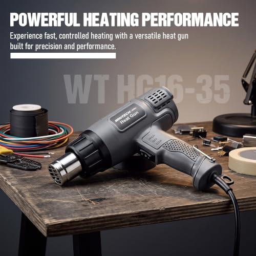Image of WT HG16-35 Hot Air Tool 1600W, 350C-500C Temperature Range, 300-550L /min Air Flow Heat Gun for DIY & Workshop Use - 6 Months Warranty