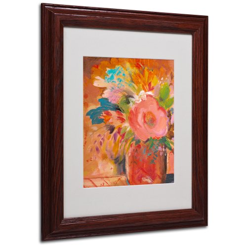 Trademark Fine Art Copper Vase 3 Matted Framed Art by Sheila Golden in Wood Frame, 11 by 14-Inch