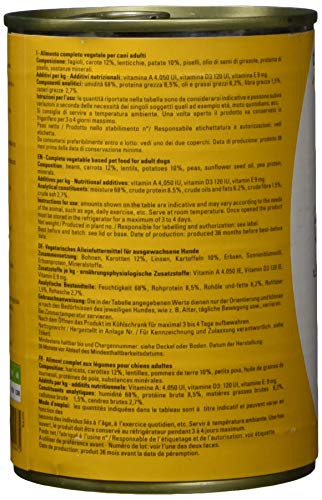 AMÌ Veganes Nassfutter für Hunde V-Love Yellow, 12er Pack (12 x 400 Grams)