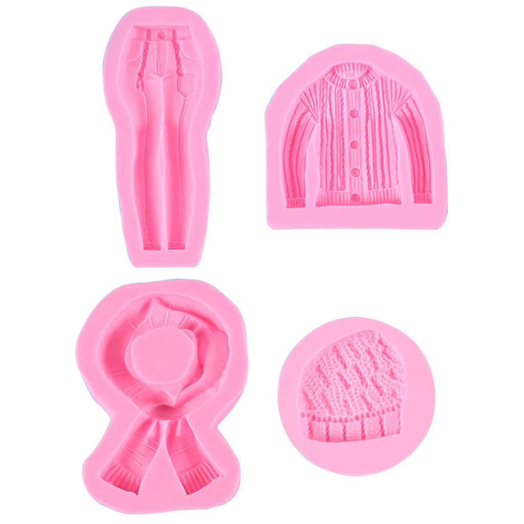 Kalttoy Silicone Fondant Mold Soap Making Supplies Sweater Jeans Hat Cake Decorating Family Molds Flexible Silicone Molds for Making