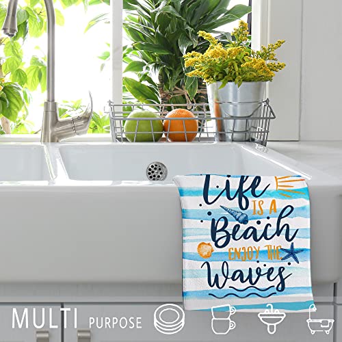 Pinata Beach Kitchen Towels, Beach Themed Decor For Home, Nautical Kitchen Towels, Hand Towels, Tea Towels, Housewarming Gift For New Home, Blue Coastal Kitchen Towels #TOP2