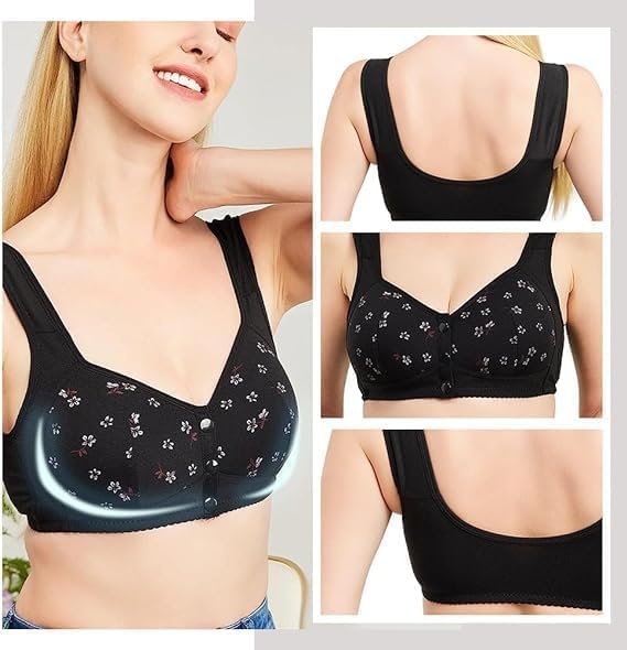 Daisy Push-up Button Bra, 2025 New Upgraded Daisy Bra Wireless Front Button Bras No Underwire Full Coverage Bralette2