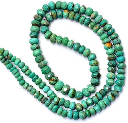 Kashish kamienie szlachetne i klejnoty, prawdziwy turkus 3-5 mm fasetowane koraliki rondelle, plaża, naturalny turkusowy AAA, półszlachetny koralik do biżuterii.