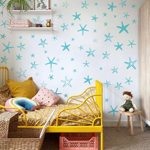 Starfish Wall Sticker, calcomanías de estrella marina coloridas miniatura 6
