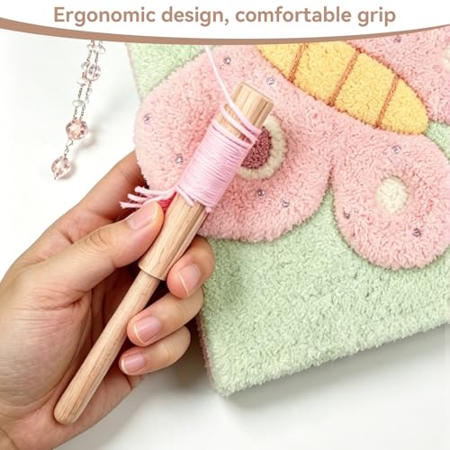 Image of Yarn Cutter Tool, Handcraft Wooden Hook Tool Latch Yarn Cutter DIY Latch Hook Tool for Tapestry Carpet Rug Making DIY Embroidery Crafts