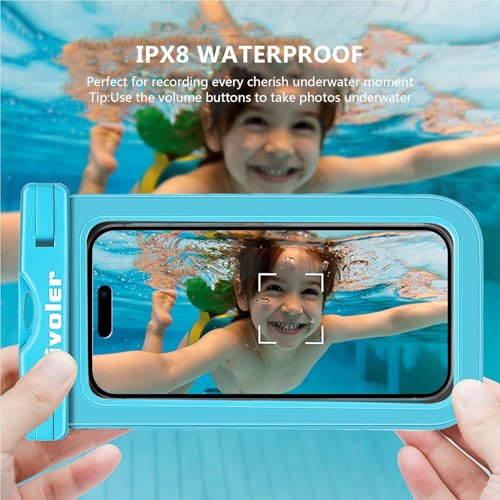 ivoler 2-Pack Waterproof Fanny Pack & Phone Pouch, Dry Bag for Passport, Phone & Wallet, Floating Waterproof Phone Case for Beach, Swimming, Kayaking, Boating, Cruise Essentials & Travel Blue miniatura 5