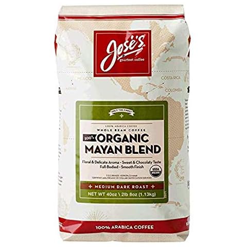 Jose's Whole Bean Coffee, 2lb 8 oz/40 oz 100% Certified USDA Organic Mayan Blend 100% Arabica Coffee Valuuue 3 Packk Cover