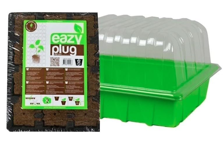 Eazy Plug 12er Zimmergewächshaus-Set - ca. 23x18x14cm Aussaat- & Stecklingsblöcke Easy Plug Mini Zimmergewächshaus ideales Mikroklima für die Keimung/Stecklinge