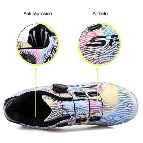 Chaussures Cycliste Homme Femme Décoloration Chaussures de Vélo Antidérapantes Couples Cycling Shoes à l'extérieur à l'intérieur avec Boucle de Lacet à Rotation Rapide et Boîte à Chaussures 38-46 - Image 7