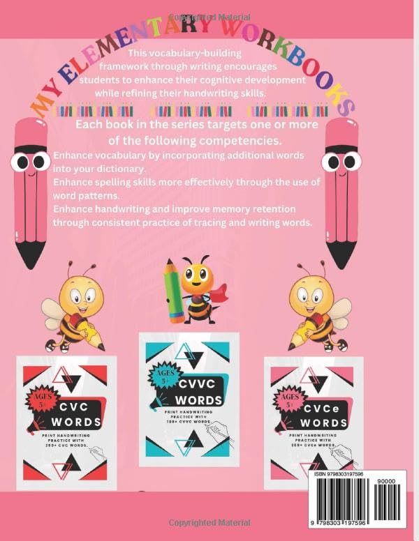 200+ CVCe Words Print Handwriting Workbook: Your Ultimate Guide to Spelling, Writing, and Phonics Mastery (My Elementary Word Bank) - Image 2