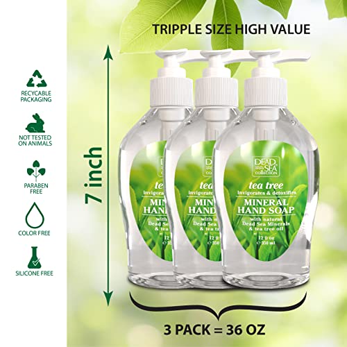 Image of Dead Sea Collection Tea Tree Hand Soap - Liquid Hand Soap for All Skin Types - Pack of 3 (12 Fl. Oz. Each)