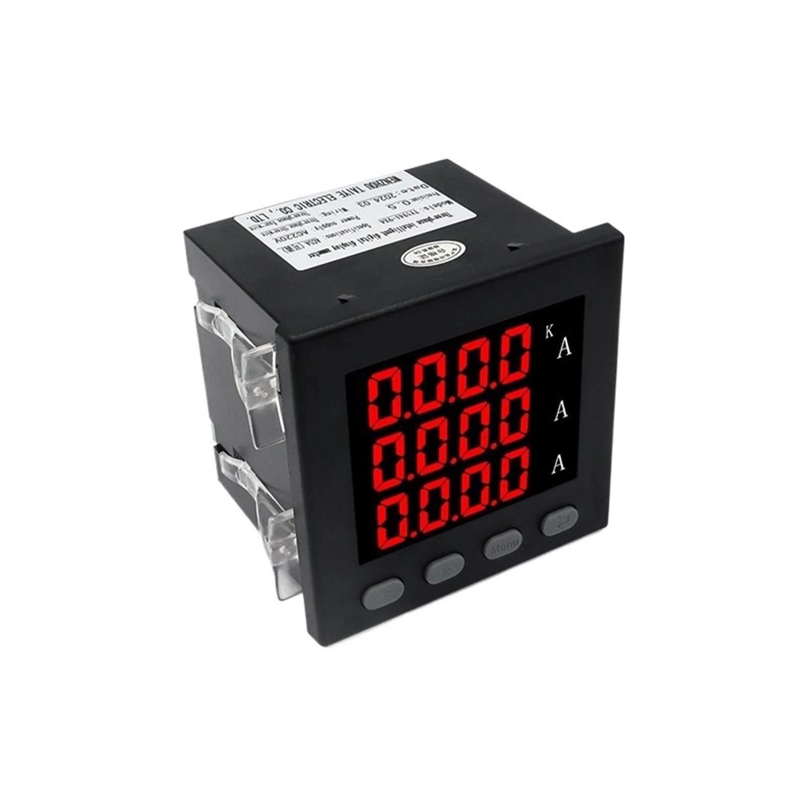Medidor de panel digital LED de 96 x 96 mm, amperímetro trifásico con transformador de corriente, 50 A, 100 A, 150 A, 200 A, CA 220 V(Meter with 150A CT)