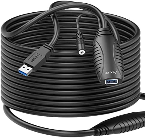 Alxum Active USB 3.0 Extension Cable 10M/32FT, Male to Female USB Extension Lead Long Extender Cord for Oculus Rift, PS VR, Card Reader, Keyboard, Printer, Camera