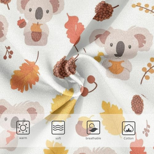 Wusikd Koala Bear Girls' Underwear Cotton Autumn Leaves Girls Briefs Soft Toddler Underwear 2T3