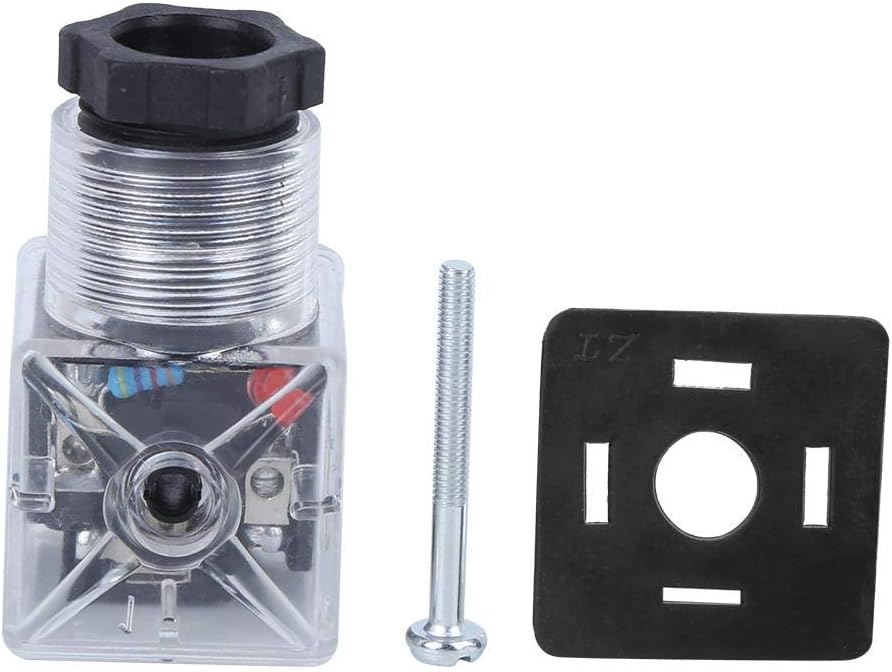 LiebeWH 5Pcs Solenoid Coil Plug, Universal Transparent Voltage Accessory, DC24 24V 10A, IP65 NPT, Plastic Body, 50 Cycle Solenoid Valve