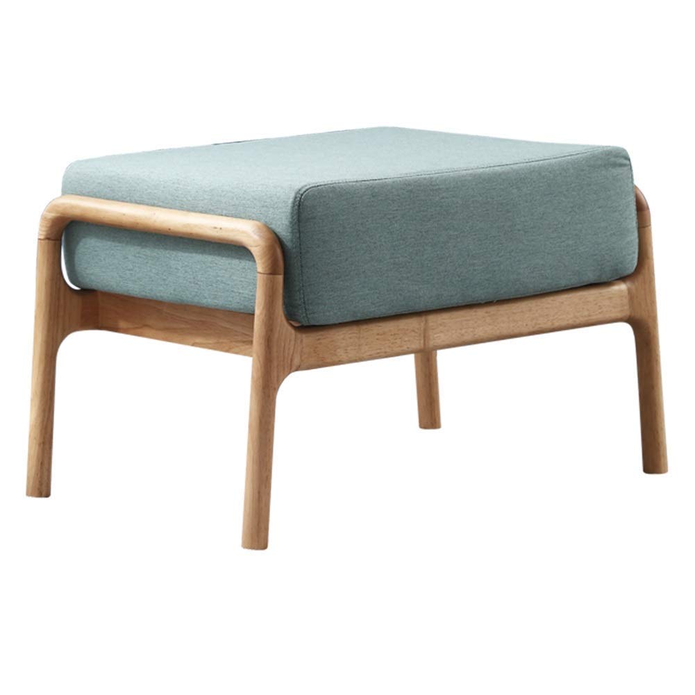Repose-pieds tabouret bois moderne vert 67x43cm banquette tissu salon