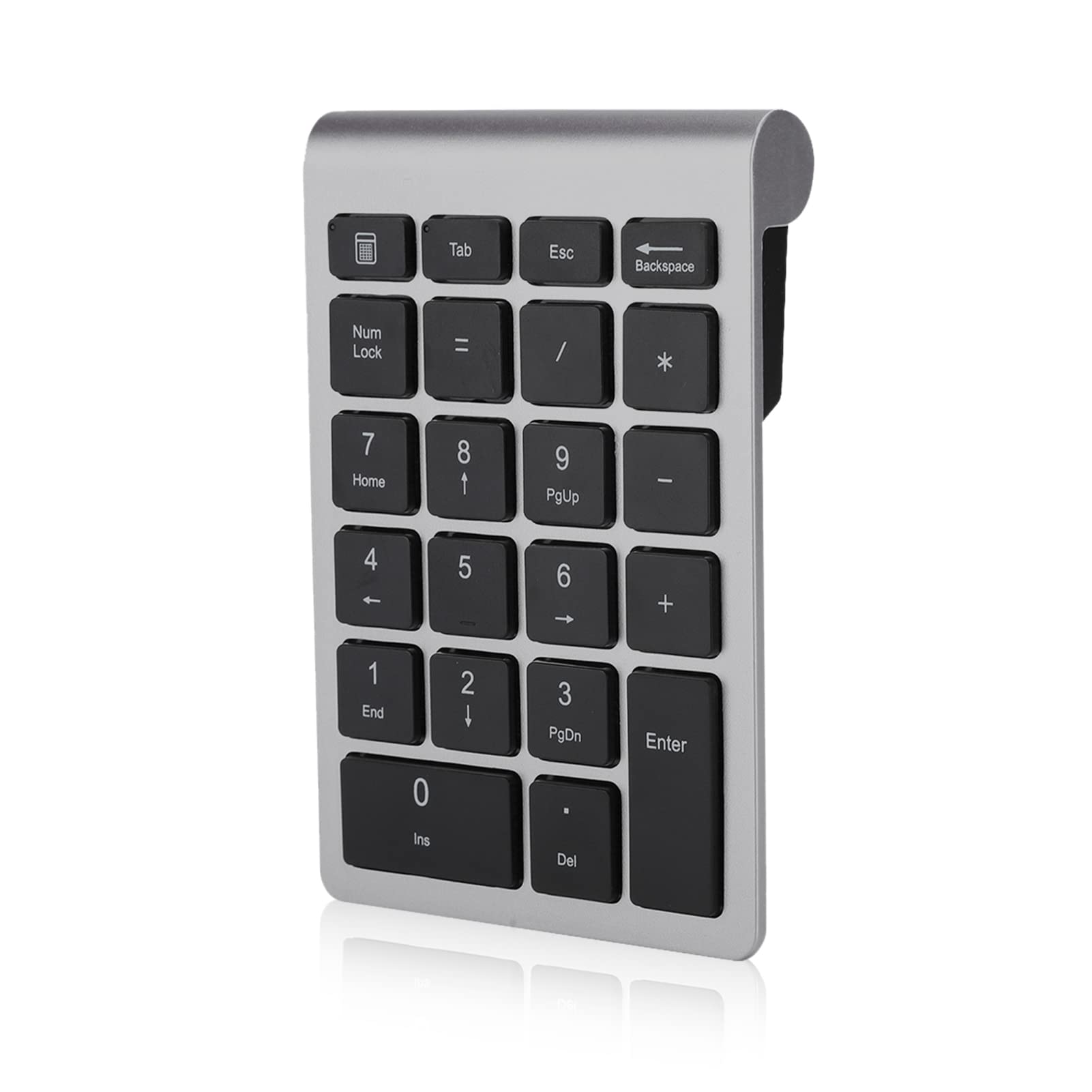 Zunate Tastierino numerico senza fili, tastierino numerico a 22 tasti con ricevitore USB, tastiera portatile da 2,4 g per numeri di contabilità finanziaria, per notebook, laptop (ferro grigio)