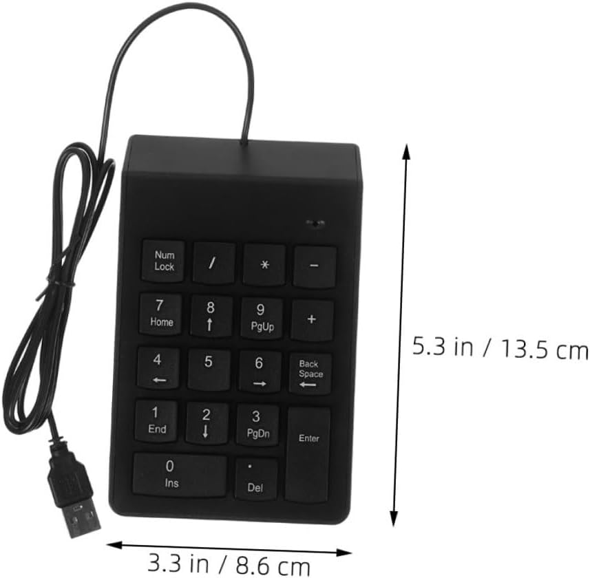Vaguelly 2pcs USB Numeric Keypad Portable 18-Key Mini Keyboard for Laptop Desktop PC Accountant Office Use