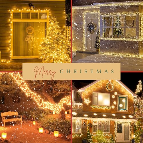 Ozs 2PKGREENWIRE200LED-WARMEX Upgraded 2Pack 164Ft 400 Led Christmas String Lights Outdoor/Indoor thumb #2