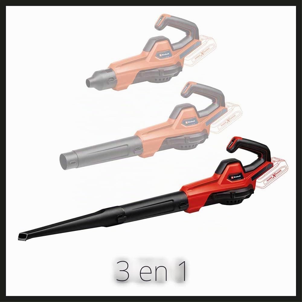 Einhell Soplador Universal inalámbrico GE-UB 18/250 Li E (1 x 4,0 Ah) Power X-Change (18 V, 250 km/h, Velocidad de Aire, 3 Piezas, Tubo, Velocidad con indicación LED, Incluye 1 batería de 4,0 Ah,