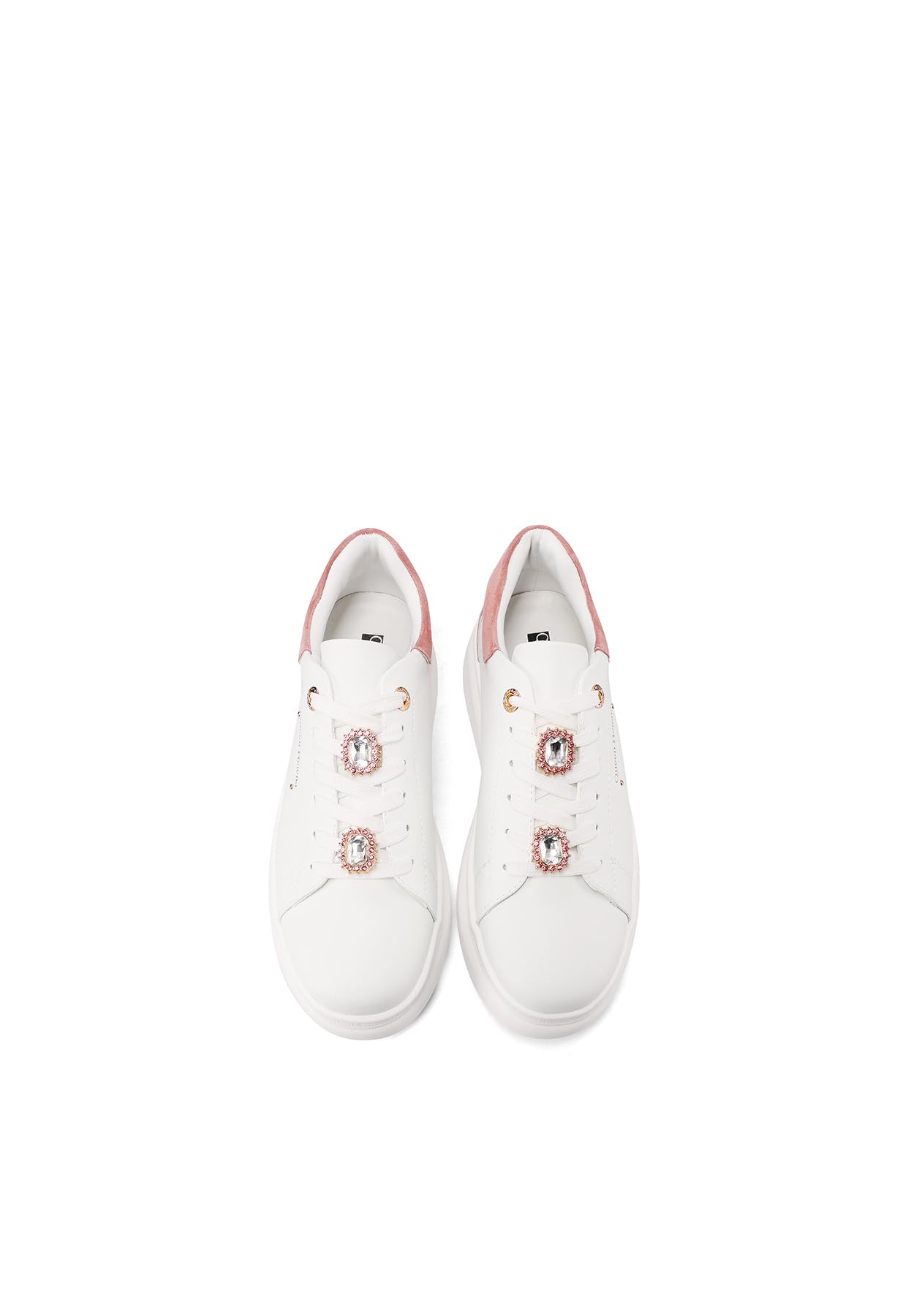 QUEEN HELENA Sneakers Platform Scarpe da Ginnastica con Strass Casual Leggere Donna X32-14