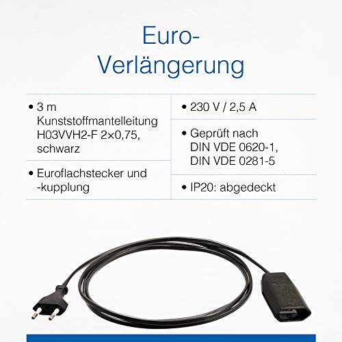 As - Schwabe - Cavo prolunga spina piatta EU 3 m