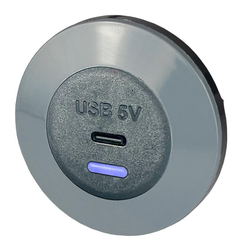PVPRO-CFF USB Charger Receptacle 1-Port Grey - High-Speed Charging Solution for Home and Office