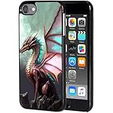 for iPod Touch 7 Case,Touch 6/5 Case,AIRWEE Slim Back Cover Hard Plastic Protector Case for Apple iPod Touch 5th/6th/7th Generation for Women Girl Men, Cool Dragon