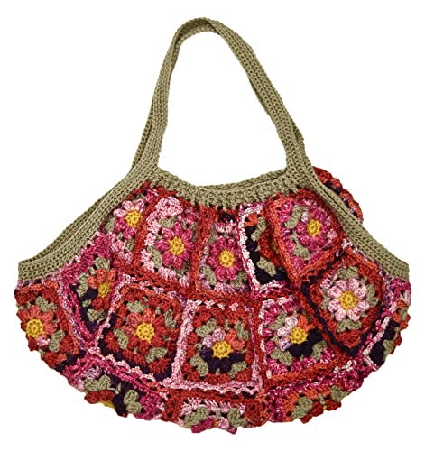 NASKA 手編みキット モチーフつなぎのバッグ WK-7 Col.B レッド