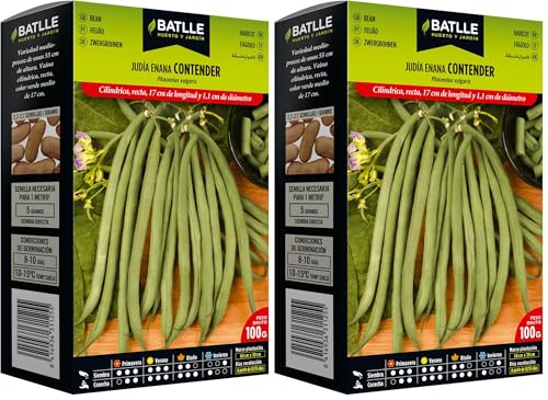 Semences Battle Graines de haricots 100g, vert (Lot de 2)