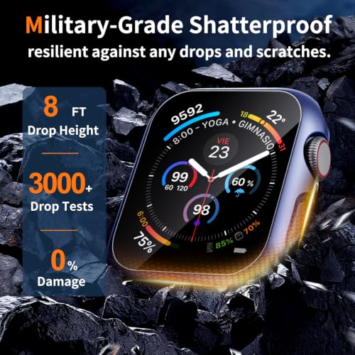 Image of 2 Pack Case for Apple Watch Screen Protector SE 3(2025) SE 2 /SE /Series 4 5 6 40mm with Tempered Glass | Slim Guard Bumper | Full Coverage Hard PC Protective Cover | Compatible iWatch 40mm