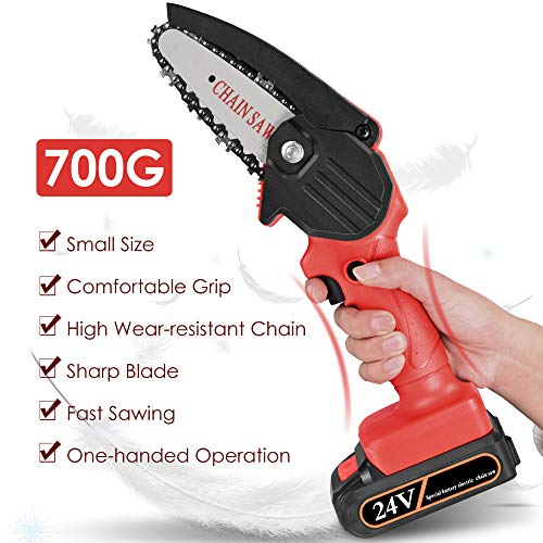 Kacsoo Mini Kettensäge, Akku Kettensäge Mit Akku und Ladegerät Baumsäge elektrisch für Gartenbaum Landwirtschaft, und… – Bild 7