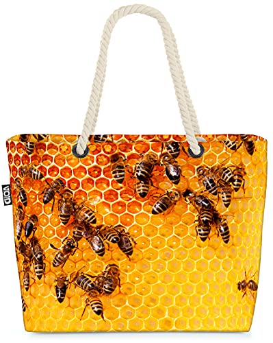 VOID Panal de Abejas Bolsa de Playa 58x38x16cm 23L Shopper Bolsa de Viaje Compras Beach Bag Bolso