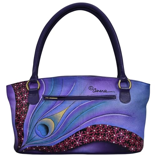 Bolso ancho tote de cuero genuino pintado a mano Anna by Anuschka miniatura 3