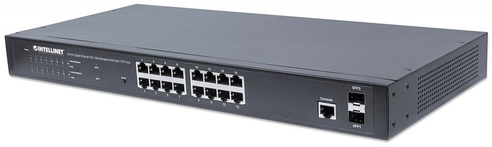 Intellinet 16-Port Gigabit Ethernet Poe+ WeB-Managed Switch With 2 Sfp Ports - Switch - Verwaltet - 16 X 10/100/1000 + 2 X Sfp - Desktop, An Rack Mon