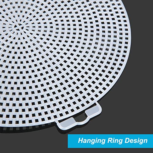 DAJAVE 40 Pack Round Plastic Canvas Mesh Sheets, 6 Inch White Plastic Mesh Sheet, Plastic Canvas and Embroidery Tools for Embroidery Crafting