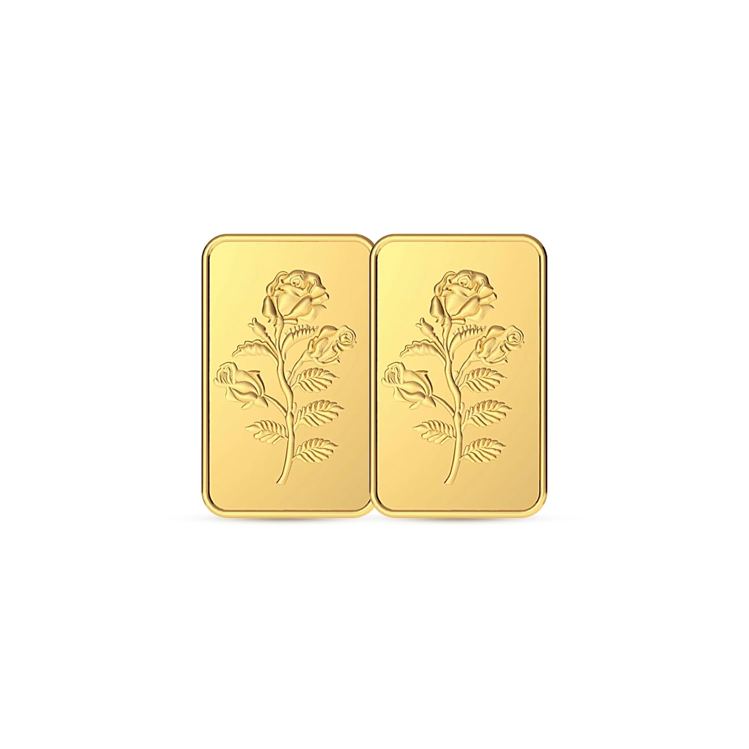 Gold Bar 24K (999 Purity) 4 grams | 24 kt Gold Coin/Bar/Bullion | Set of 2 (2g + 2g) | Rose Impression | Combo Bars-image-42