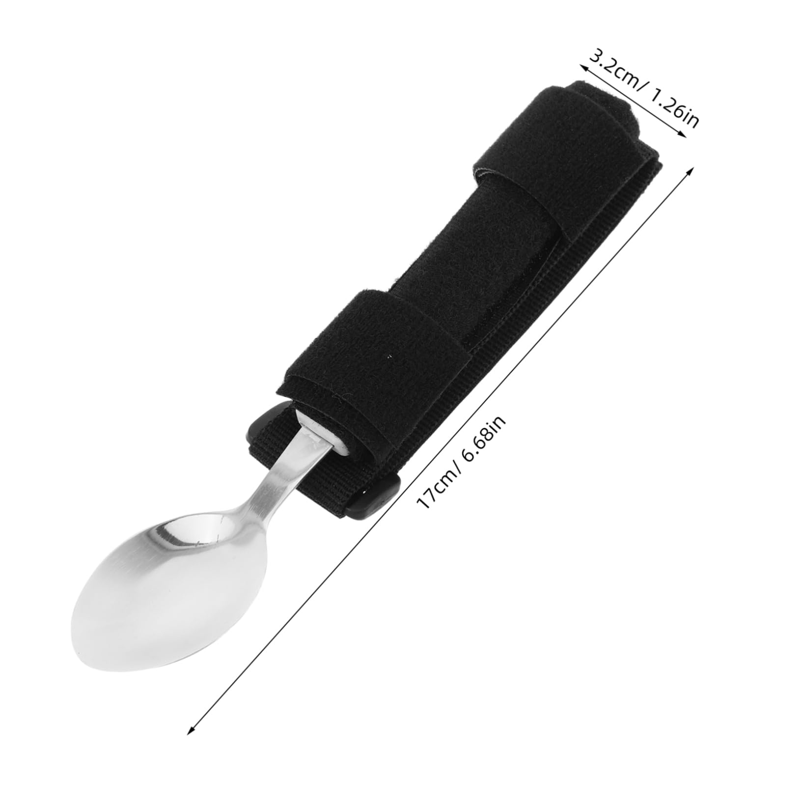 BESTYASH Adaptive Eating Utensils for Elderly Medical Stainless Steel Spoons Forks Cuff Holder