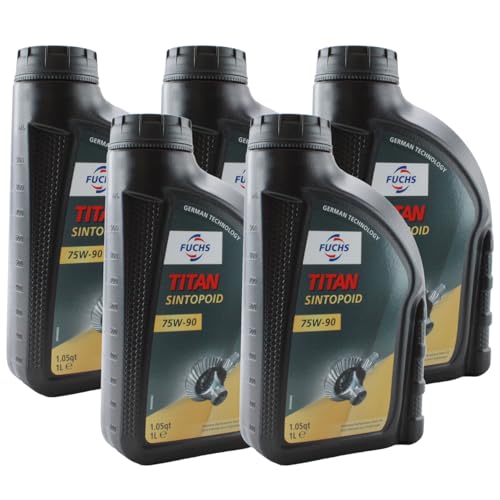 Fuchs 5 Liter TITAN SINTOPOID SAE 75W-90 Differential Gear Oil (5 x 1L)