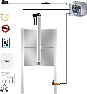 Automatic Gate Opener Automatic Chicken Door Opener Close Kits Heavy-Duty Aluminum Outdoor Remote Control Timer Automatic Henhouse Door Gate Operator Hardware Kit for Security