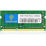 Rasalas 4GB 1Rx8 PC3L-12800S DDR3L 1600MHz DDR3 SO-DIMM RAM 1.35V CL11 204-Pin PC3-12800 Laptop ノートPC用メモリ