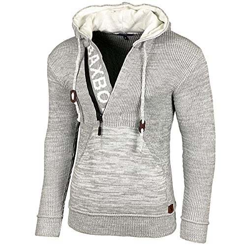 Rusty Neal, maglia invernale da uomo, felpa con cappuccio, RN-13277 Grau XL