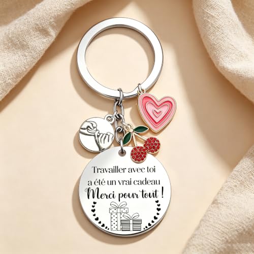 AIMINI Cadeau Collegue de travail femme Cadeau Collègue Porte Clef Collègue Cadeau DéPart Collègue Cadeau Retraite Femme Homme Original Cadeau Collegue De Travail Femme Cadeau Merci (4) – vue 3