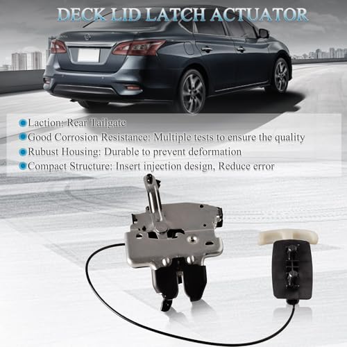 Image of Rear Trunk Lock Latch Lid Actuator Compatible with 2007-2012 Nissan Sentra Replace 84630-ET02A