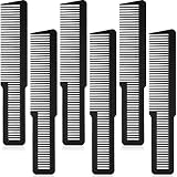Patelai 6 Pieces Clipper Barber Comb Professional Flat Top Combs for Stylists and Barbers(Black)